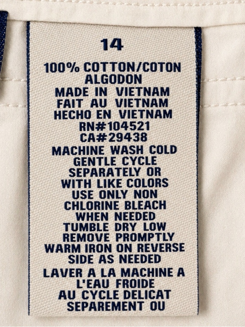 Caribbean Joe Cream Cotton Cargo Capri Pants Drawstring Coastal Beach ~ Size 14 - Picture 11 of 12